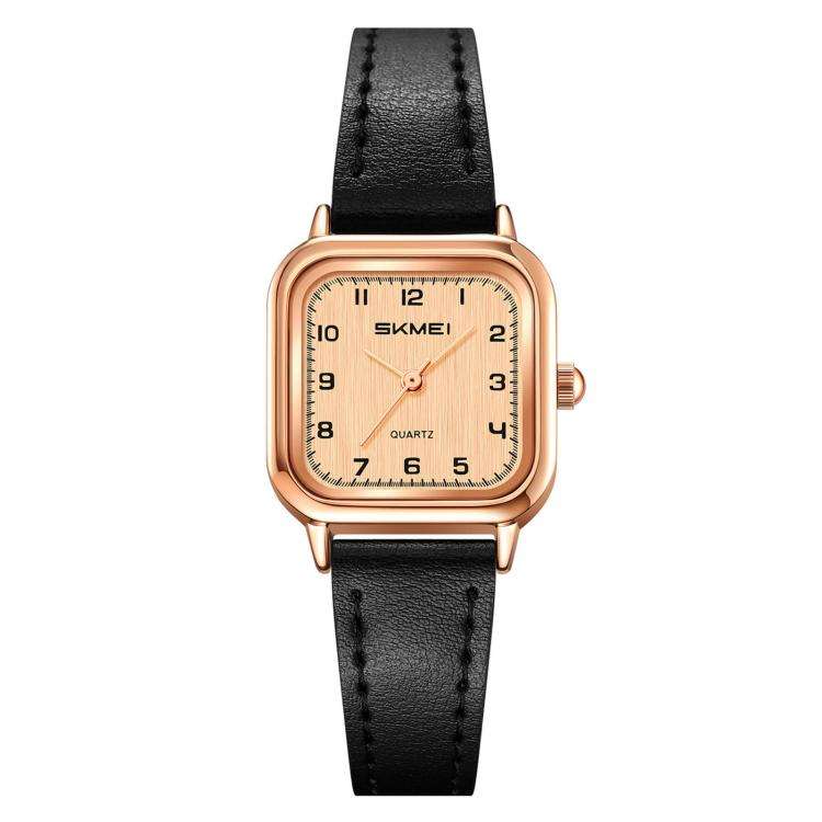 SKMEI 2579 Square Ladies Quartz Watch Leather Strap Watch