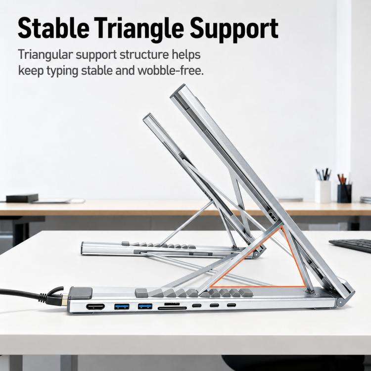 8-In-1 Laptop Stand With USB-C Hub Laptop Riser With Gigabit Ethernet, 4K HDMI, 2 USB 3.0, SD/TF,...