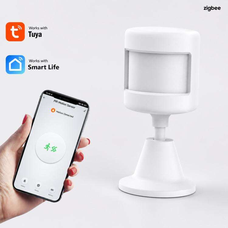 Tuya Zigbee PIR Motion Sensor Smart Human Motion Detector Wireless Home Security Alarm with 360-d...