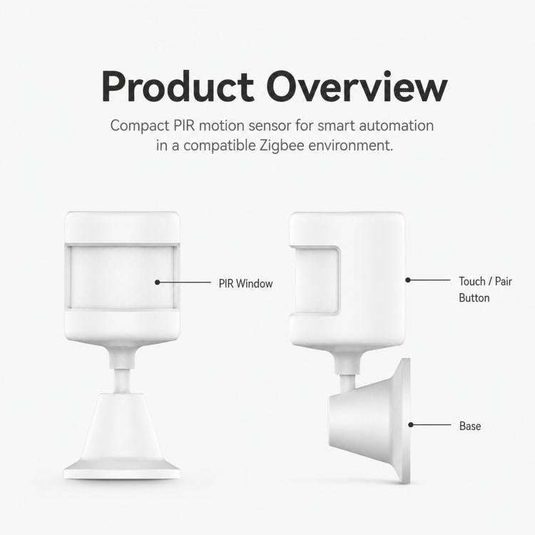 Tuya Zigbee PIR Motion Sensor Smart Human Motion Detector Wireless Home Security Alarm with 360-d...