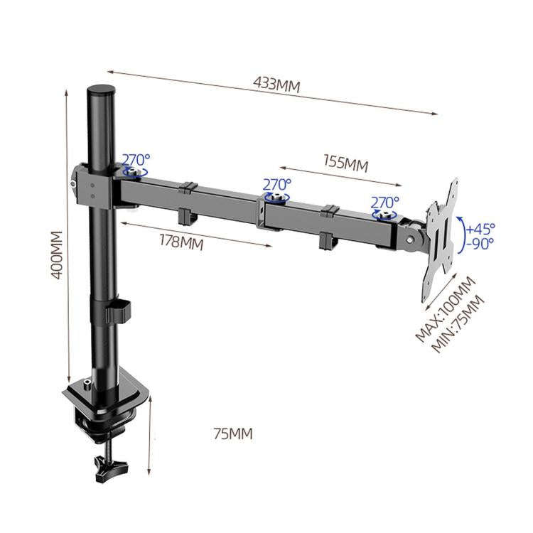 Computer Monitor Single-Arm Rotating Lifting Stand, ZX-MT011N