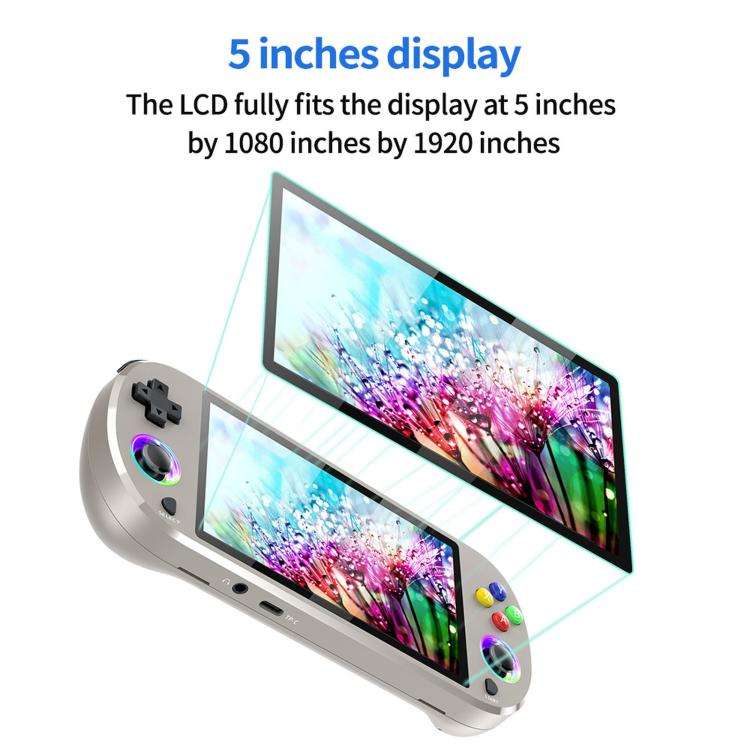 SJGAM M22 PRO 5 Inch HD IPS Open Source Retro Portable Handheld Game Console With Controller, 64G...
