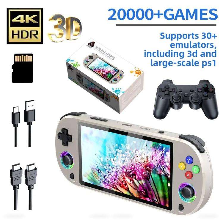 SJGAM M22 PRO 5 Inch HD IPS Open Source Retro Portable Handheld Game Console With Controller, 64G...