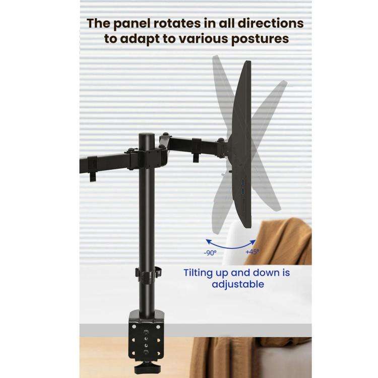 Desk Clamp Style Multi-Angle Rotating Laptop Screen Stand With Height Adjustment, ZX-MT022