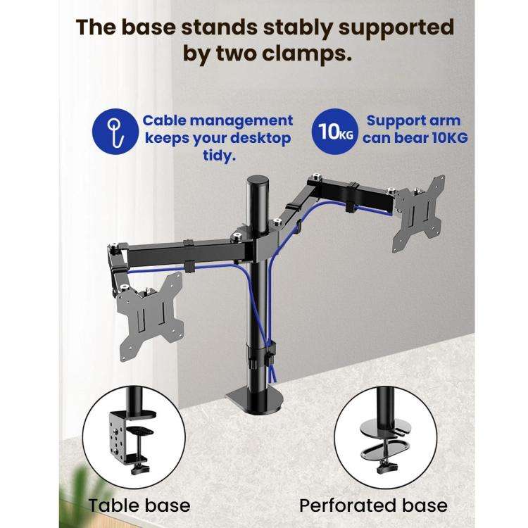 Desk Clamp Style Multi-Angle Rotating Laptop Screen Stand With Height Adjustment, ZX-MT022