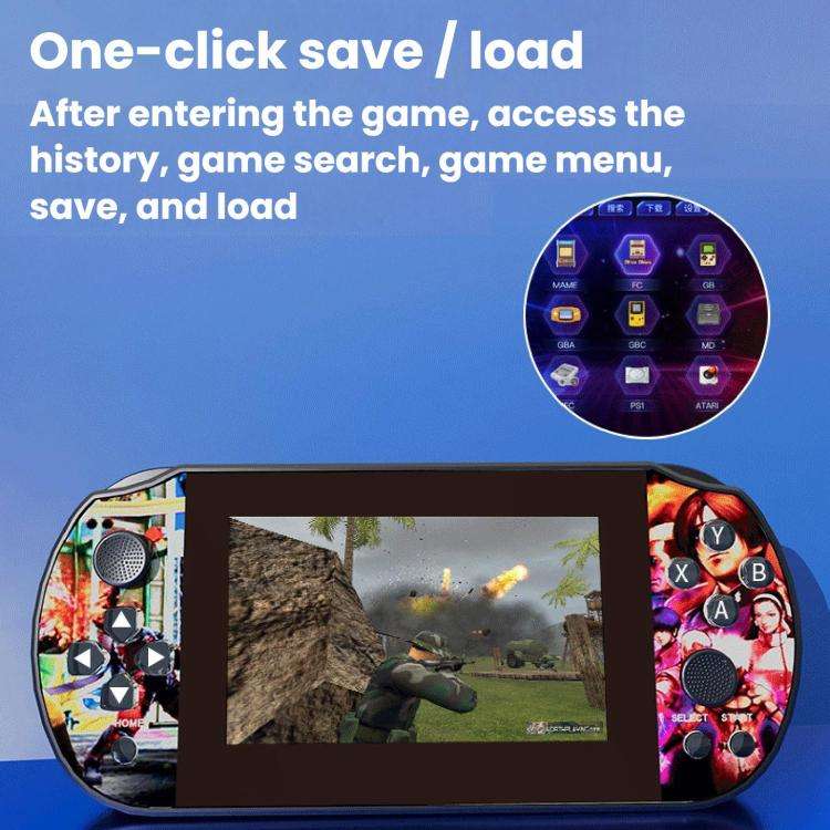 Q3 HD Large-Screen Retro Joystick Handheld Game Console, Blue 32G, Blue 64G, Red 32G, Red  64G
