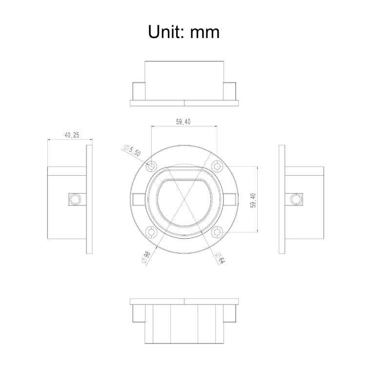 For EU Type 2 EV Charging Pile Round Empty Charging Connector Dock Bracket, For EU Type 2 Round