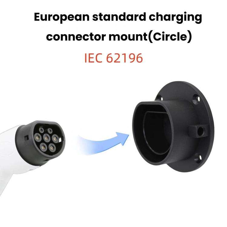 For EU Type 2 EV Charging Pile Round Empty Charging Connector Dock Bracket, For EU Type 2 Round
