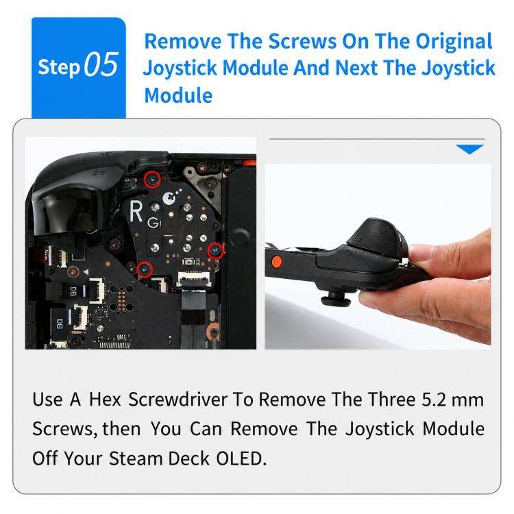 GuliKit SD05 Electromagnetic Joystick Replacement for Steam Deck OLED, Hall Effect Analog Stick R...