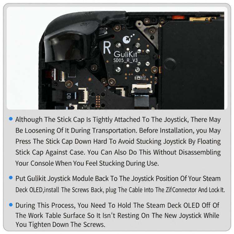 GuliKit SD05 Electromagnetic Joystick Replacement for Steam Deck OLED, Hall Effect Analog Stick R...