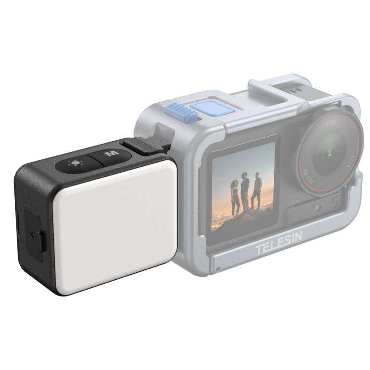 For DJI Action 5 Pro/4/3 TELESIN Quick-Release Mini Vlog Fill Light, IPX5 Waterproof Magnetic LED...
