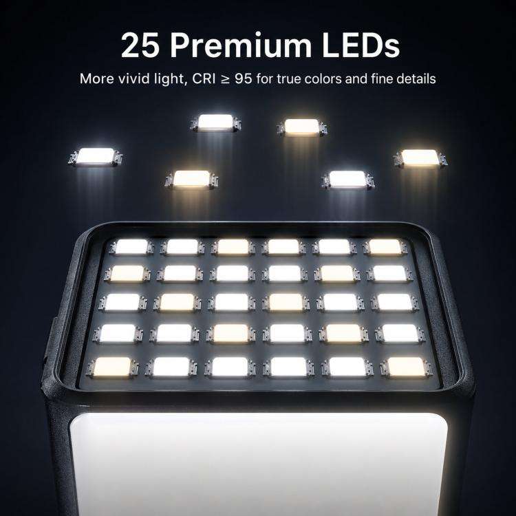 For DJI Action 5 Pro/4/3 TELESIN Quick-Release Mini Vlog Fill Light, IPX5 Waterproof Magnetic LED...