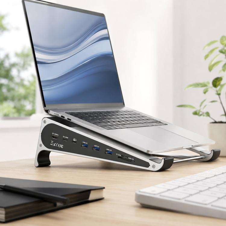 TYPE-C Laptop / Tablet Stand With USB 3.0 Expansion Dock, 9 in 1 Expansion/Triple Display/Etherne...