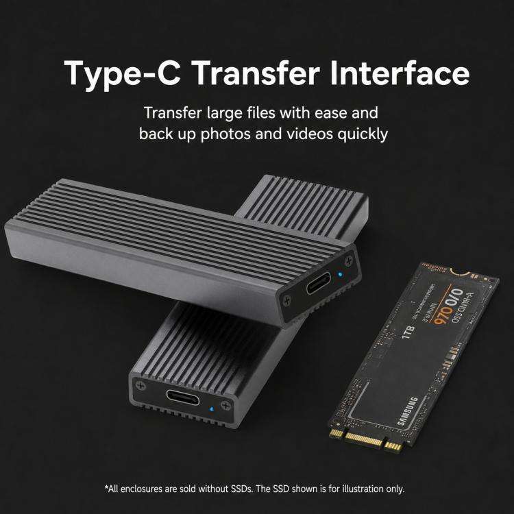 Blueendless 2806N M.2 NVMe SSD Enclosure 10Gbps Aluminum External Solid State Drive Case, Dual Ca...