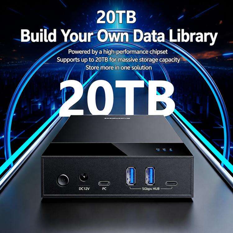 Blueendless 3.5/2.5 Inch SATA External Hard Drive Enclosure With Built-In USB 3.0 Hub USB To SATA...