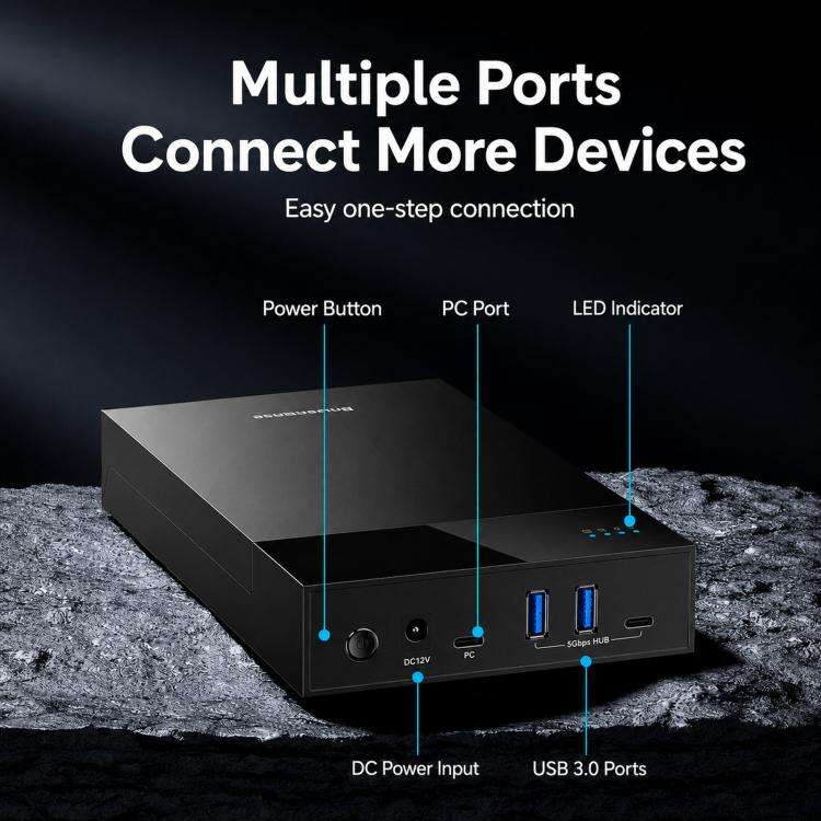 Blueendless 3.5/2.5 Inch SATA External Hard Drive Enclosure With Built-In USB 3.0 Hub USB To SATA...
