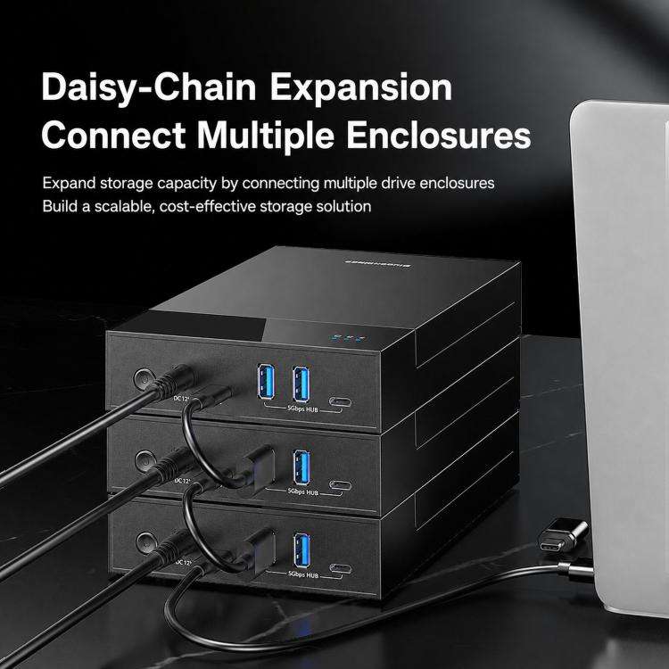 Blueendless 3.5/2.5 Inch SATA External Hard Drive Enclosure With Built-In USB 3.0 Hub USB To SATA...