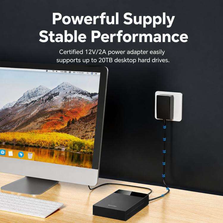 Blueendless 3.5/2.5 Inch SATA External Hard Drive Enclosure With Built-In USB 3.0 Hub USB To SATA...