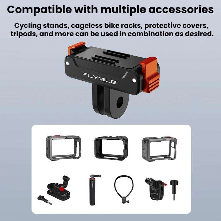 For DJI Osmo Action 6 / 5 Pro / 4 / 3 FLYMILE Magnetic Quick-Release Base