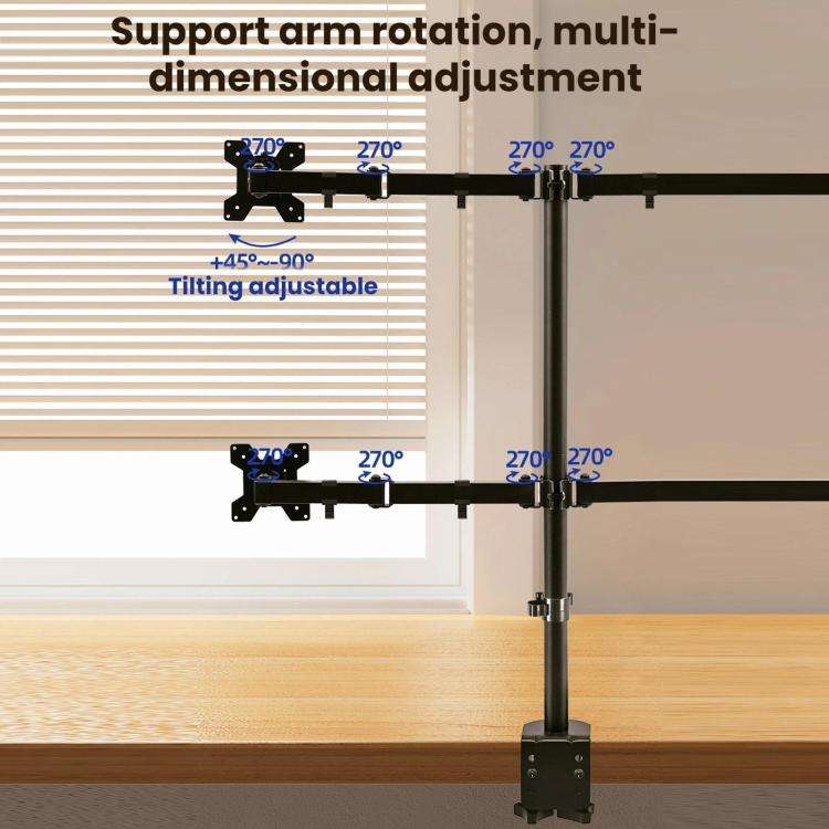 10-32 Inch 4-Screen Desktop Monitor Mount With Mechanical Arm, ZX-MT044