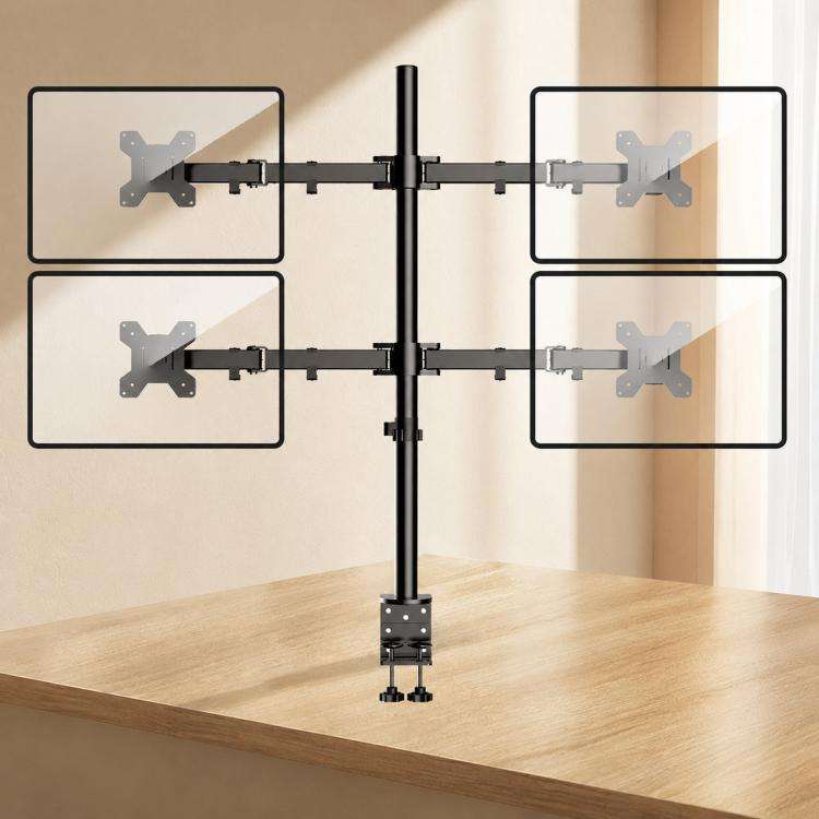 10-32 Inch 4-Screen Desktop Monitor Mount With Mechanical Arm, ZX-MT044