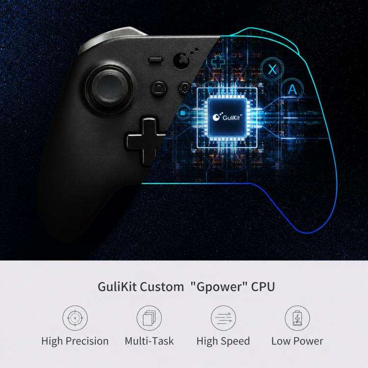 GuliKit KK2T Controller With TMR Electromagnetic Joystick Support NFC Amiibo and Switch Wakeup