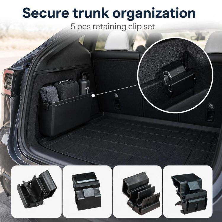 For Tesla Model 3 / Y 5pcs /Set Storage Box Mounting Clip 1472872-00-B, 1472872-00-B 5pcs