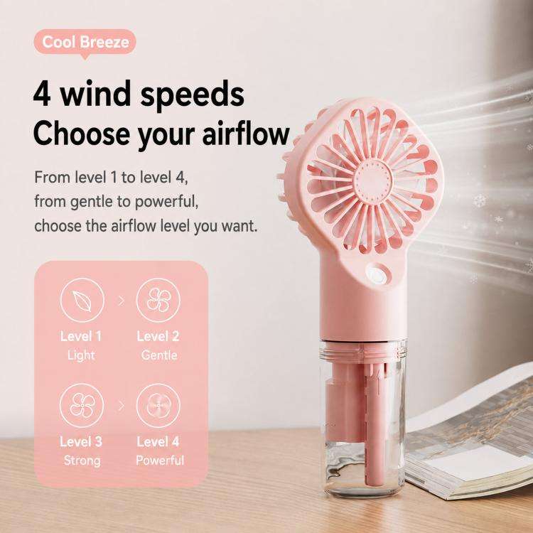 Handheld Misting Fan Portable Water Spray Fan Type-C Rechargeable Mini Personal Face Mister Fan
