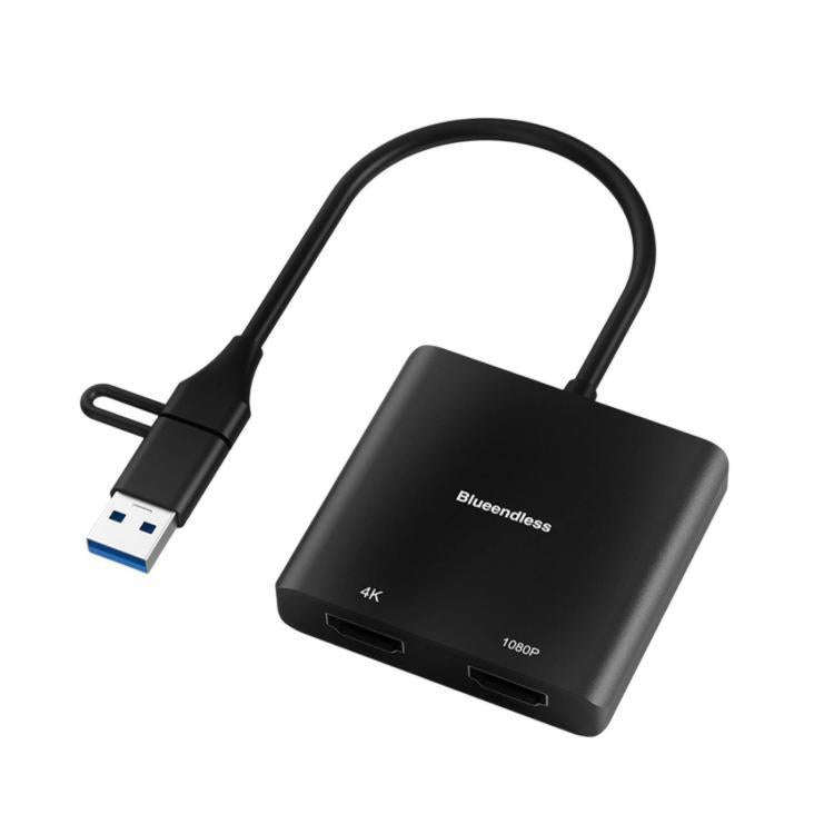 Blueendless Type-C Docking Station Dual HDMI Converter 4K High-Definition M1/2 Display Expansion,...