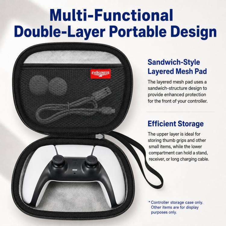 EVERGENESIS Pro 2 Universal Game Controller Storage Case Hard-Shell EVA Accessory Bag
