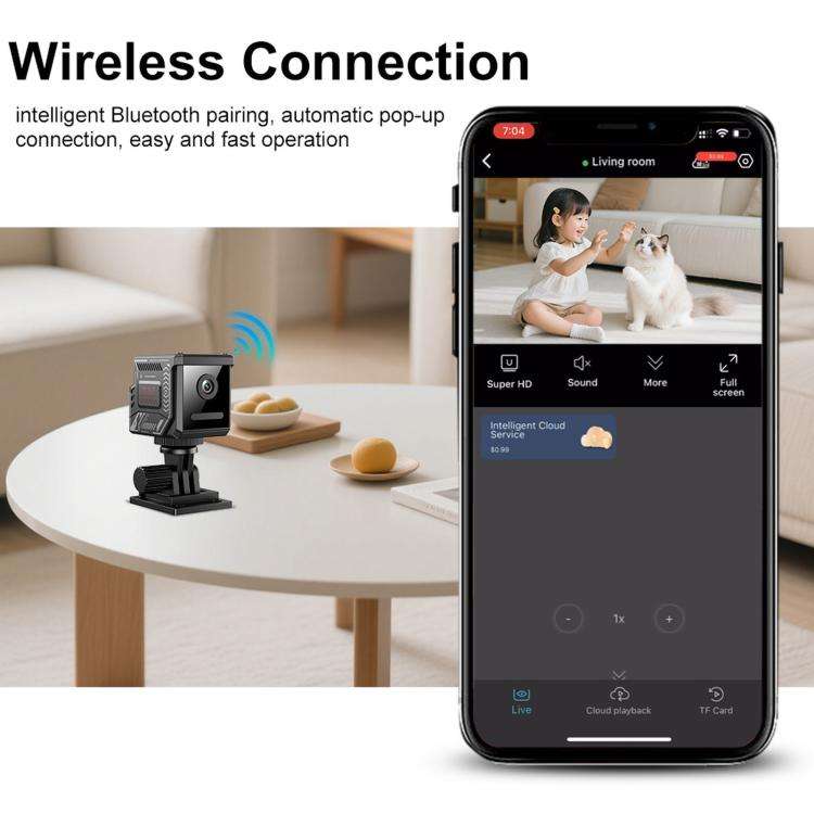 Remote Monitoring 2MP WiFi HD Night Vision Wireless Multi-Functional Camera, W07 Black, W07 White