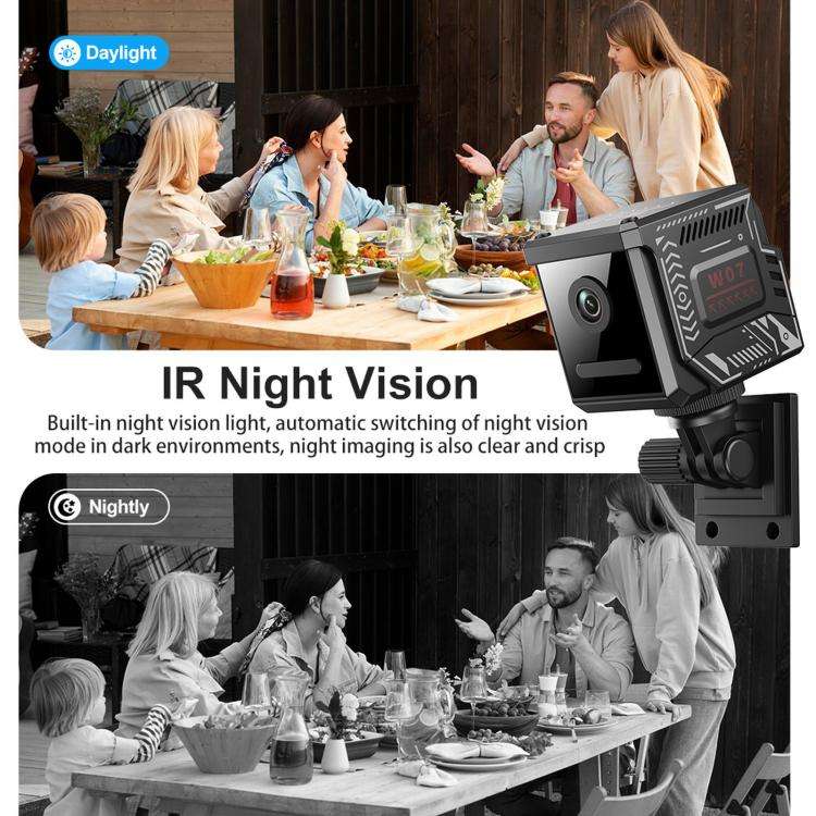 Remote Monitoring 2MP WiFi HD Night Vision Wireless Multi-Functional Camera, W07 Black, W07 White