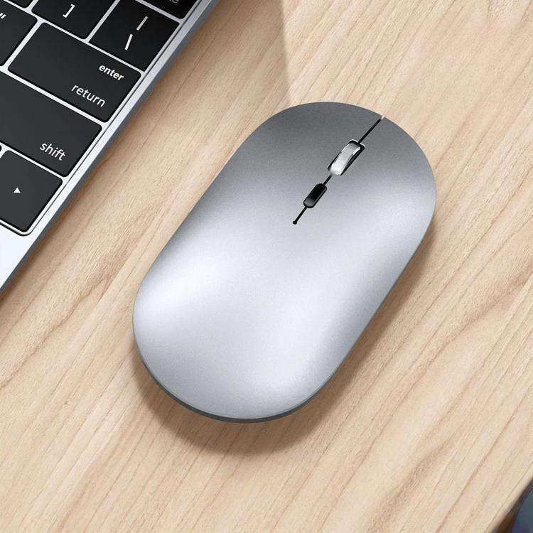 Dual Mode Wireless Bluetooth Mouse Type-C Rechargeable Slim Silent Mouse with 3D Alloy Scroll Whe...