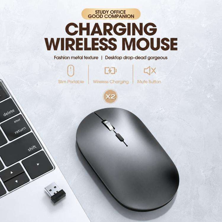 Dual Mode Wireless Bluetooth Mouse Type-C Rechargeable Slim Silent Mouse with 3D Alloy Scroll Whe...