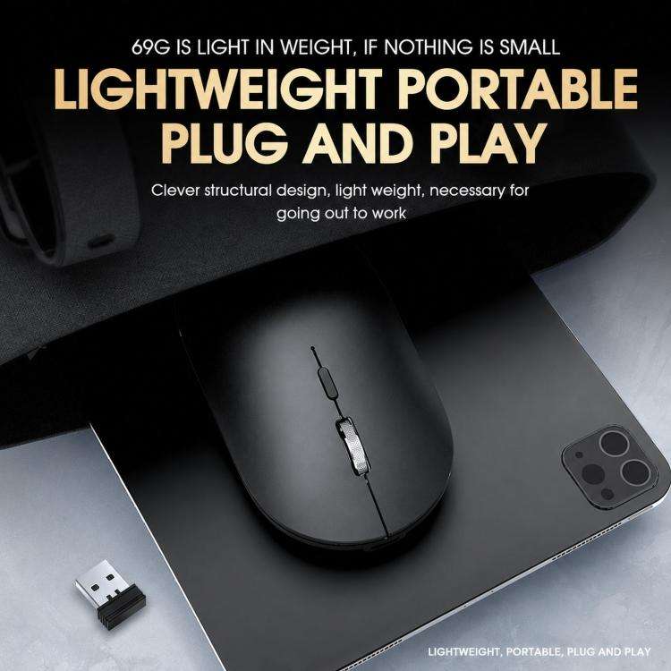 Dual Mode Wireless Bluetooth Mouse Type-C Rechargeable Slim Silent Mouse with 3D Alloy Scroll Whe...