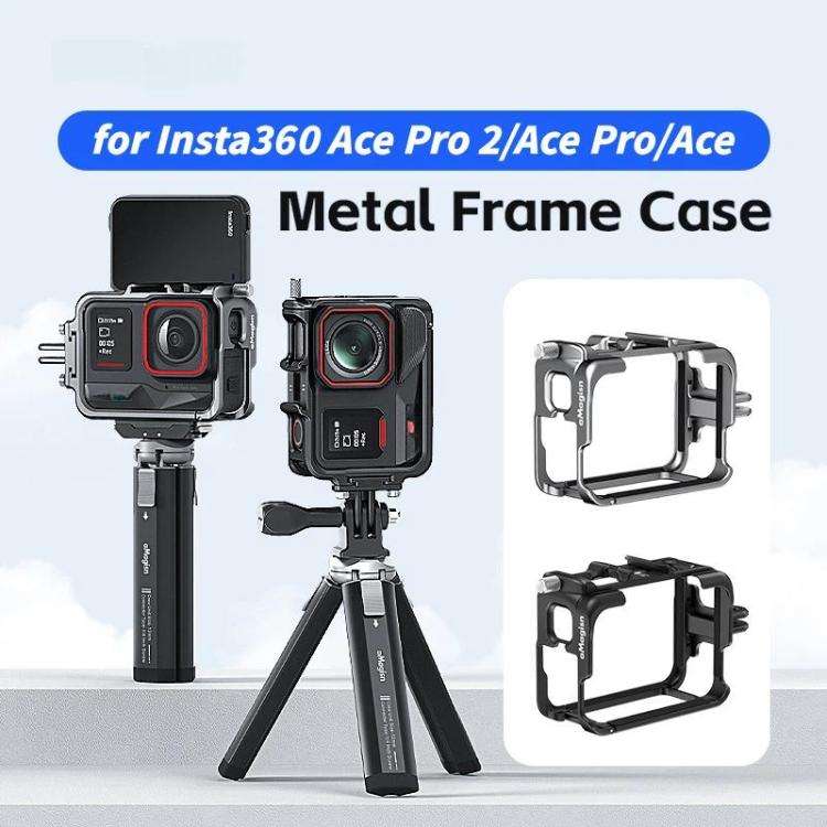 AMagisn Metal Frame Case For Insta360 Ace Pro 2 / Ace Pro / Ace Aluminum Utility Cage With Cold Shoe