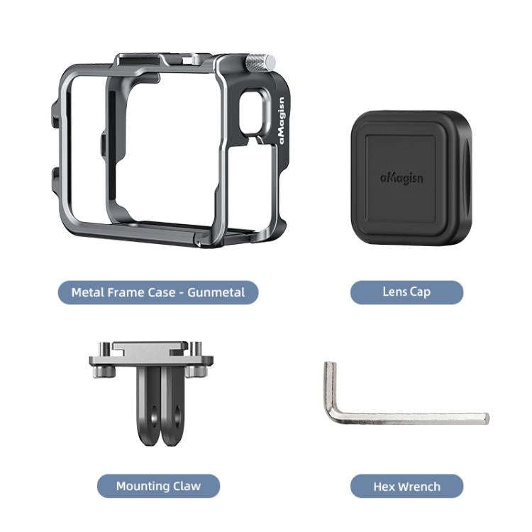 AMagisn Metal Frame Case For Insta360 Ace Pro 2 / Ace Pro / Ace Aluminum Utility Cage With Cold Shoe