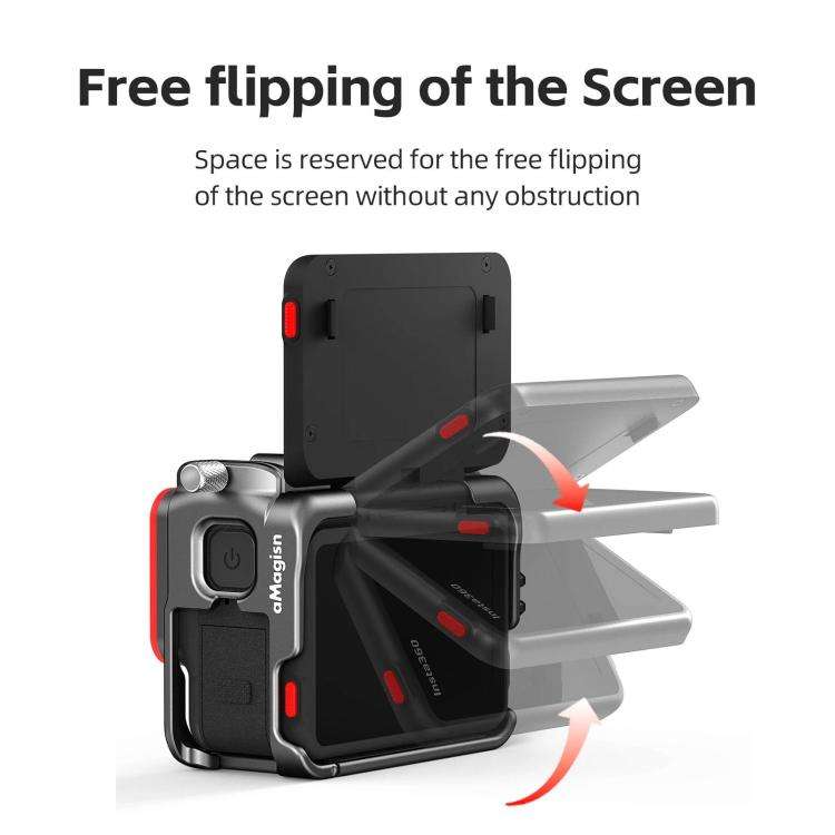 AMagisn Metal Frame Case For Insta360 Ace Pro 2 / Ace Pro / Ace Aluminum Utility Cage With Cold Shoe