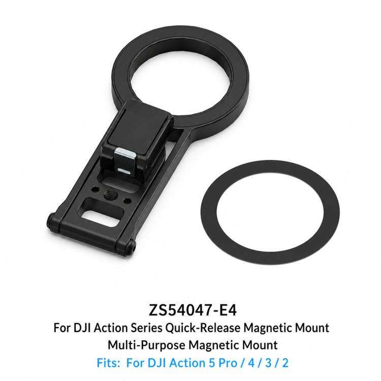 Magnetic Action Camera Mount Base, Universal 2-Prong Ball Joint, For Insta360 GO 3/3S Quick Relea...