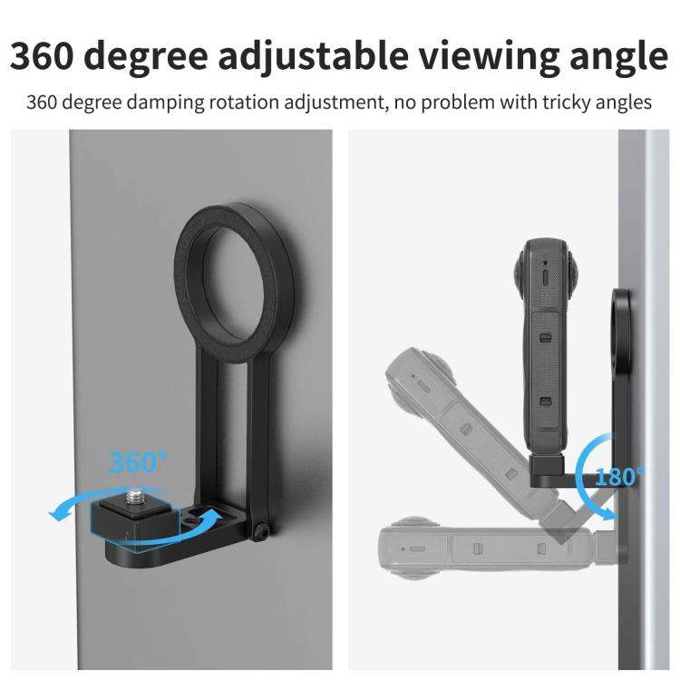Magnetic Action Camera Mount Base, Universal 2-Prong Ball Joint, For Insta360 GO 3/3S Quick Relea...