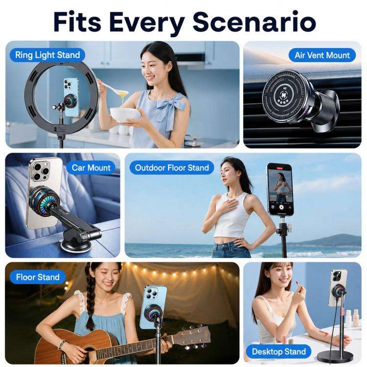 17mm Ball Joint Magnetic Phone Cooler 3-Speed Semiconductor Cooling Fan, H8A Cooler Only, with Ai...