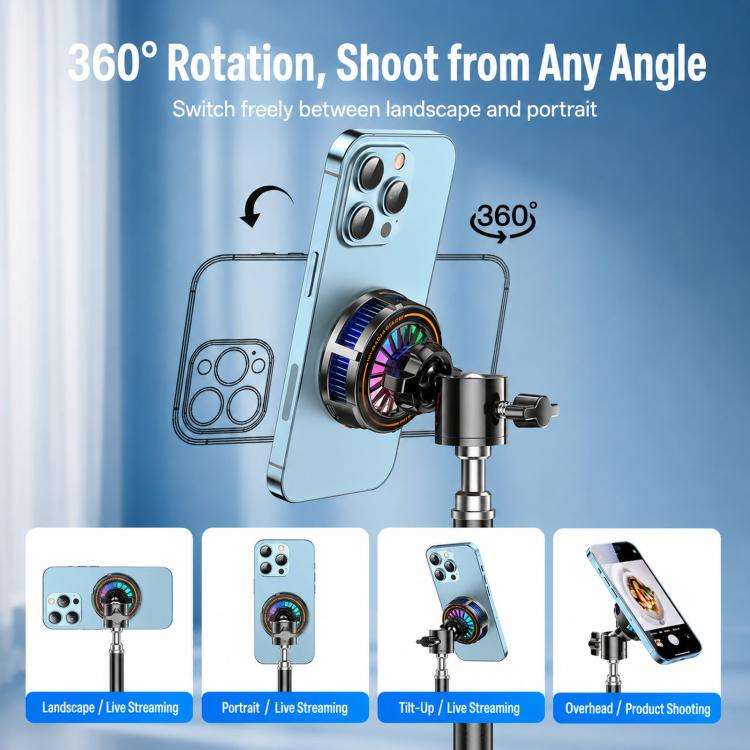 17mm Ball Joint Magnetic Phone Cooler 3-Speed Semiconductor Cooling Fan, H8A Cooler Only, with Ai...