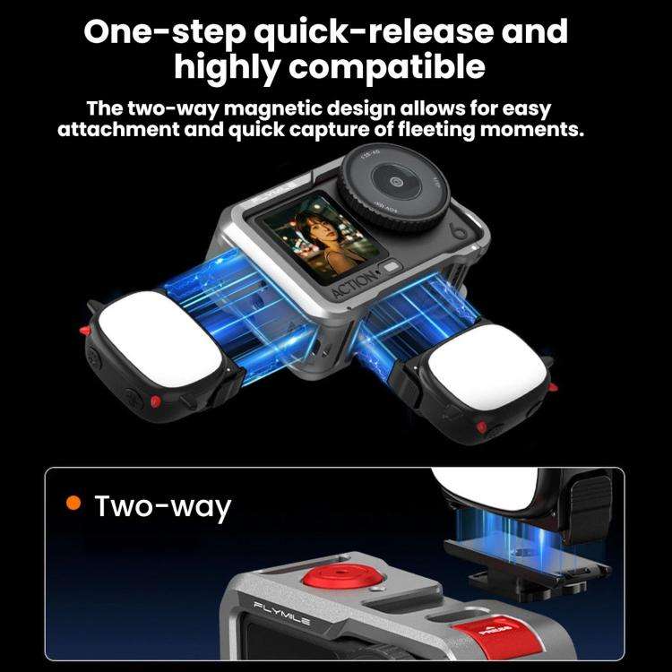 BRDRC Handheld Selfie Monster Fill Light Accessory, For DJI Osmo Action 3 / 4 / 5 Pro, For DJI Os...