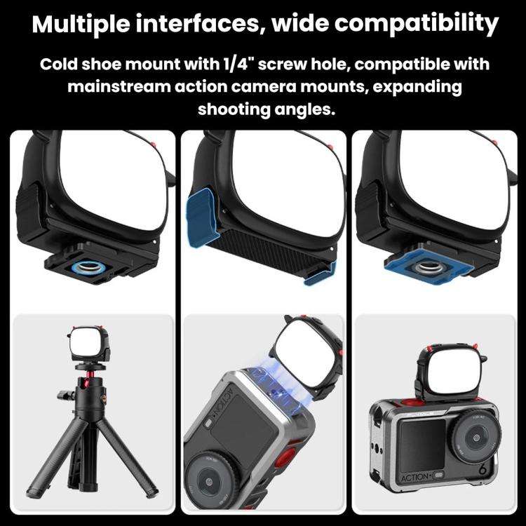 BRDRC Handheld Selfie Monster Fill Light Accessory, For DJI Osmo Action 3 / 4 / 5 Pro, For DJI Os...
