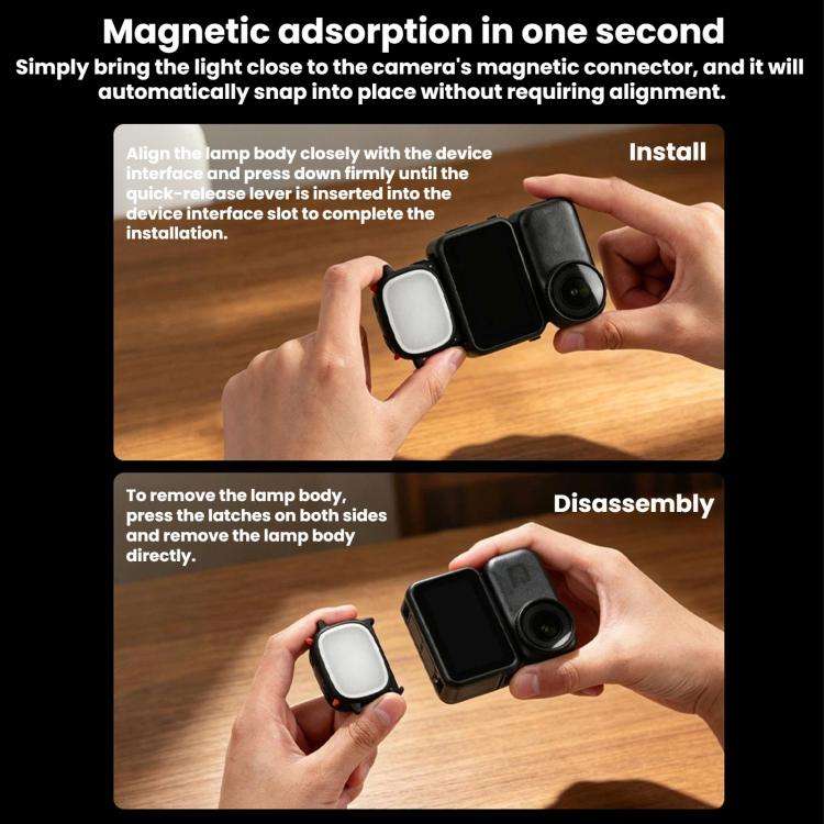 BRDRC Handheld Selfie Monster Fill Light Accessory, For DJI Osmo Action 3 / 4 / 5 Pro, For DJI Os...
