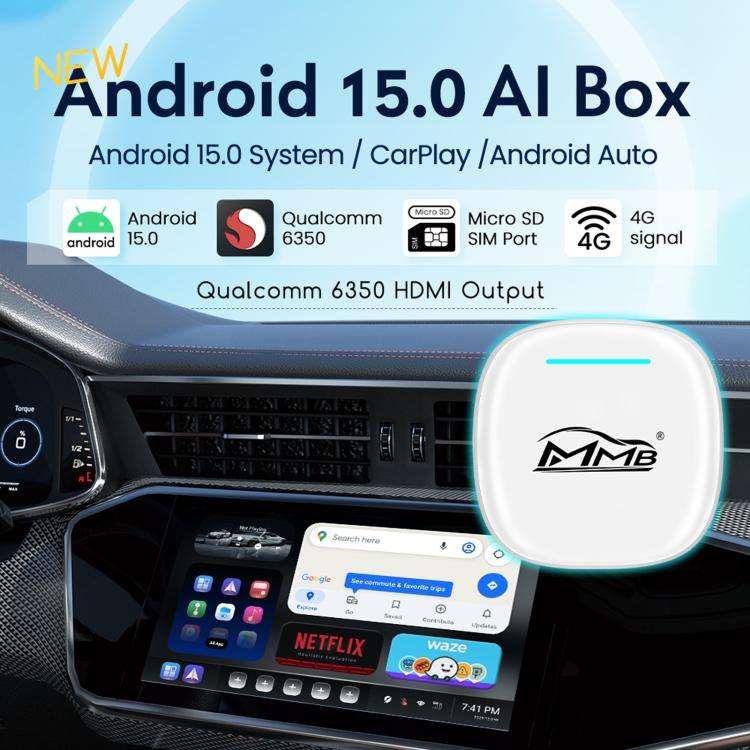 MMB WJAN-Q8W Universal Wireless CarPlay Adapter Plug-And-Play Wired To Wireless Smart Box, 8+128G...