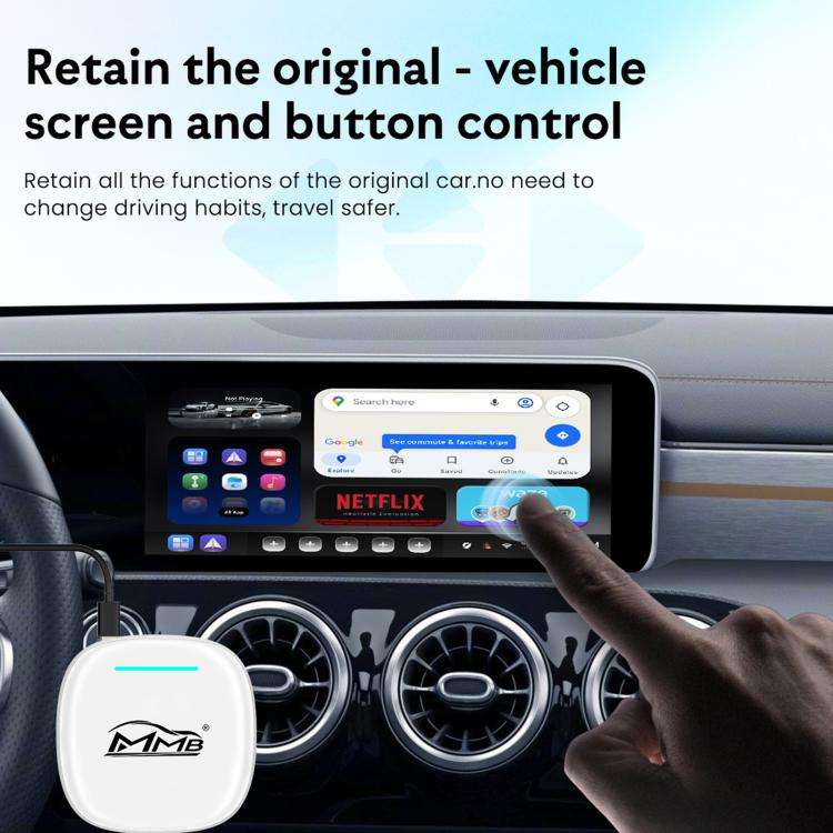 MMB WJAN-Q8W Universal Wireless CarPlay Adapter Plug-And-Play Wired To Wireless Smart Box, 8+128G...
