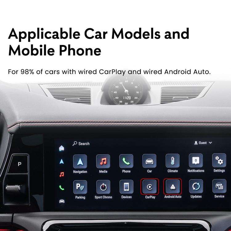 MMB WJAN-Q8W Universal Wireless CarPlay Adapter Plug-And-Play Wired To Wireless Smart Box, 8+128G...