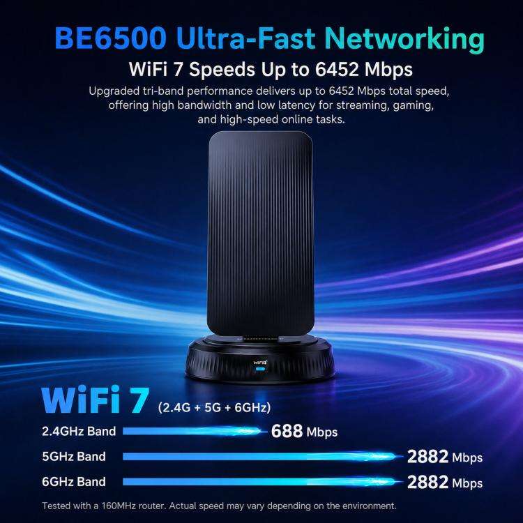 COMFAST CF-986BE PRO BE6500 WiFi 7 USB Adapter Tri-Band 6452Mbps Wireless Network Card, CF-986BE PRO