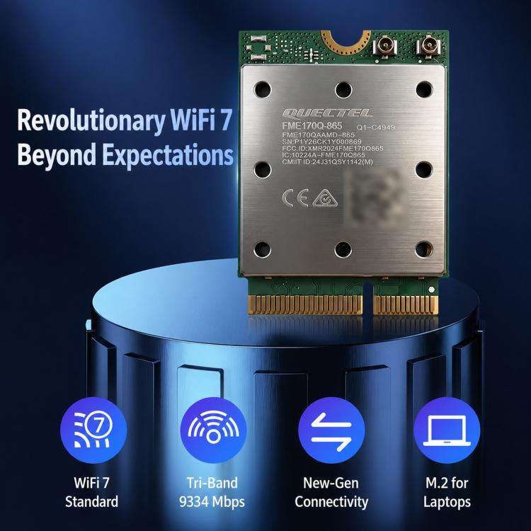 COMFAST BE930-M BE9300 WiFi 7 M.2 Card Bluetooth 5.4 Tri-Band Laptop Wireless Adapter, BE930-M